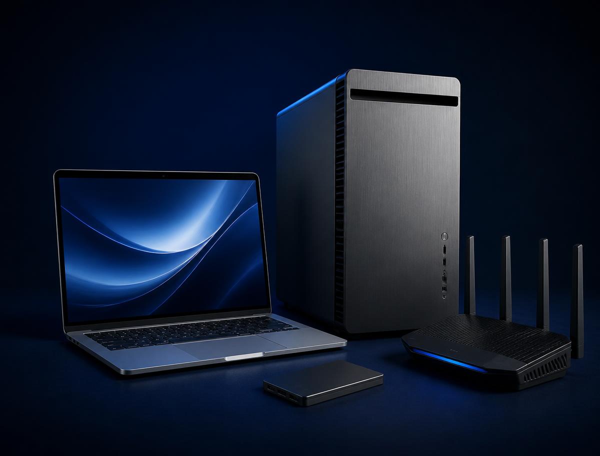 Laptops, desktop computers, storage and networking equipment at INIT SYSTEMS Varkala